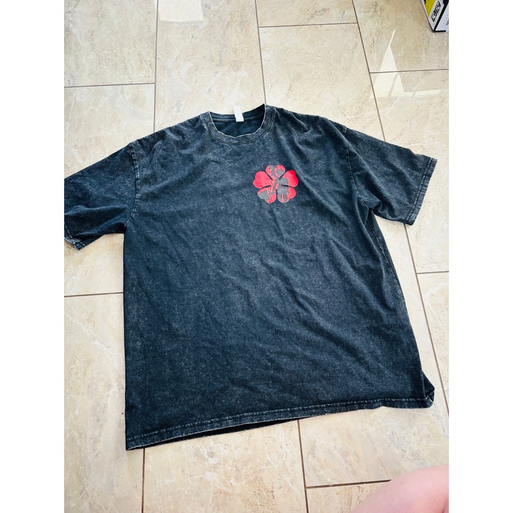 Kuyuanwai Black Clover Asta Anime Graphic Tee Acid Wash Grey XL